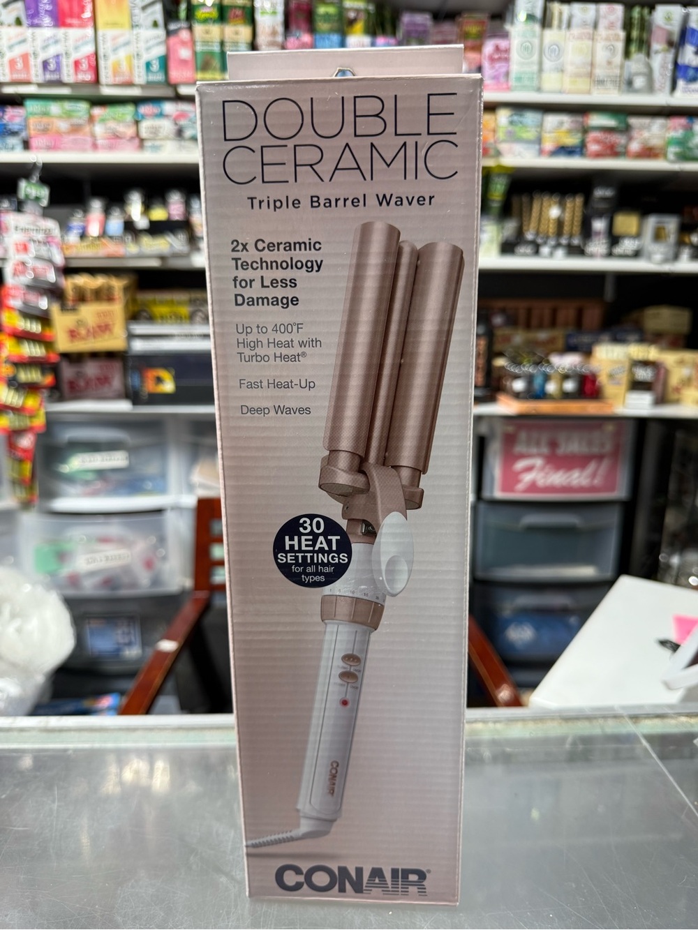 Conair Double Ceramic Triple Barrel Waver — Rose Gold Waves